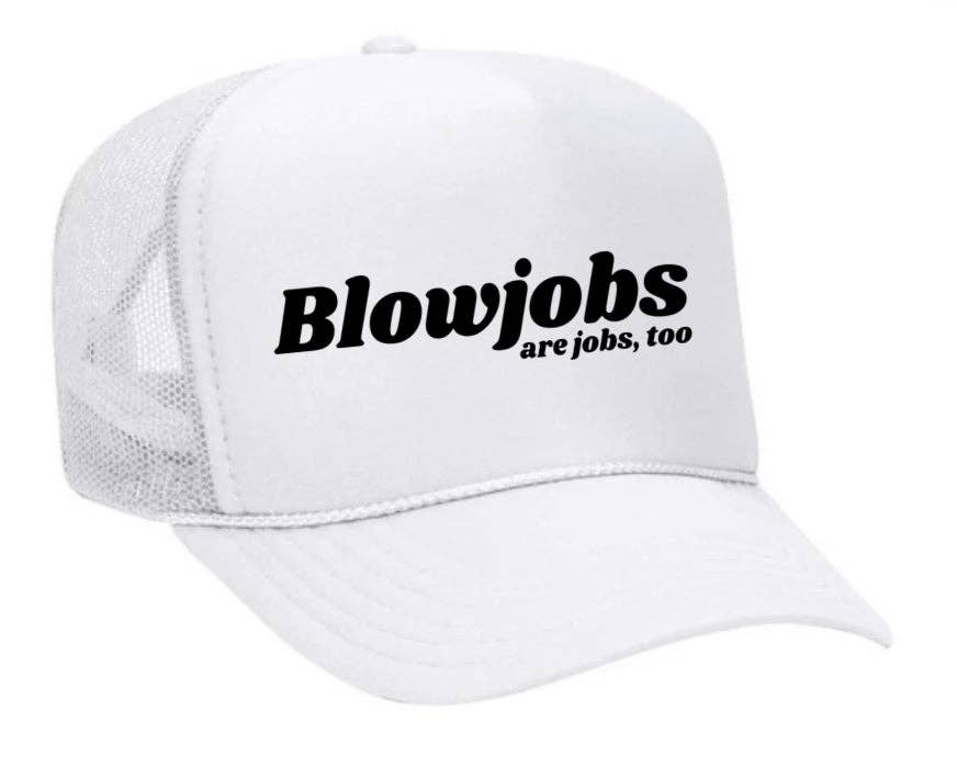 Inappropriate Trucker Hats - Wholesale Trucker Hat - Women's - Blowjobs Are Jobs, Too Trucker Hat3