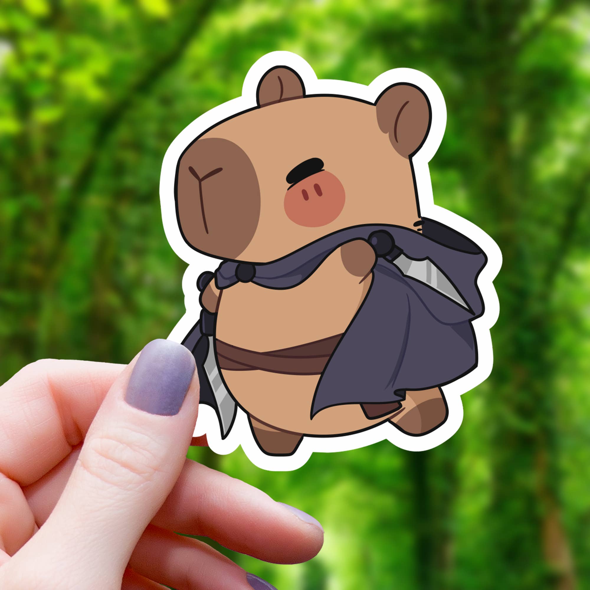 Mimic Gaming Co - Wholesale Sticker - Capybara TTRPG Class Rogue Sticker- 3"