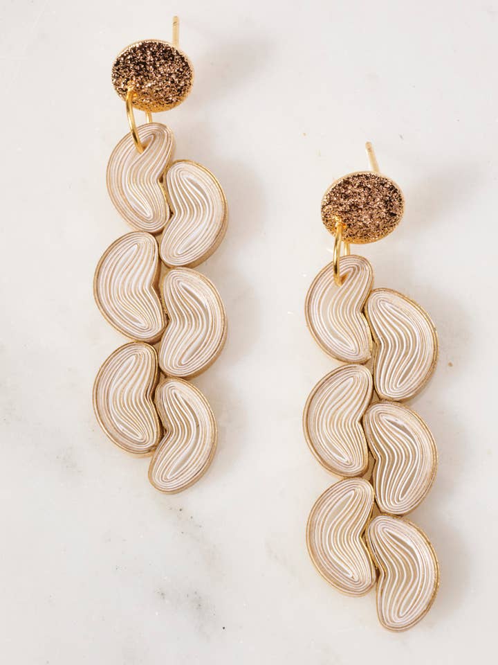 Sedona: Wearable kunst dingle øreringe, håndlavede Art Deco insp for engroshandel hos Paper Shaper by Julie