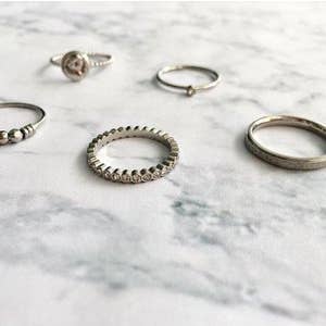 Charmin's Ringen - Wholesale Band/Stacked Ring - R563 Sanded And Shiny Steel