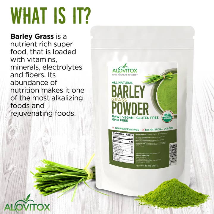 Alovitox - Vente Poudres protéinées/superaliments - Poudre d'orge certifiée biologique2