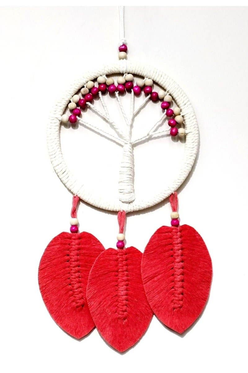 Aladdin - Wholesale Ornament - Mixperi | Pomegranate Blossom Color Leafed Tree of Life Macrame Wall Ornament1
