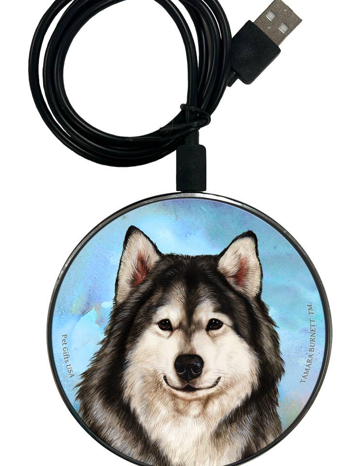 Alaskan Malamute Grey and White - Zoomies Phone Charger for wholesale by Pet Gifts USA, LLC