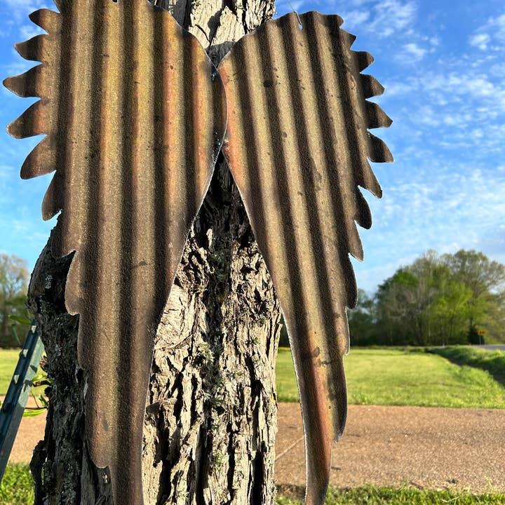 Slinging Sparks Metal Work LLC - Wholesale Wall Accent - Angel Wings Corrugated Tin, Metal Angel Wings4