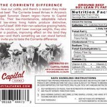 Capital Farms Meats & Provisions - Wholesale Beef - Ground Beef 93% Lean 7% Fat - 1lb
