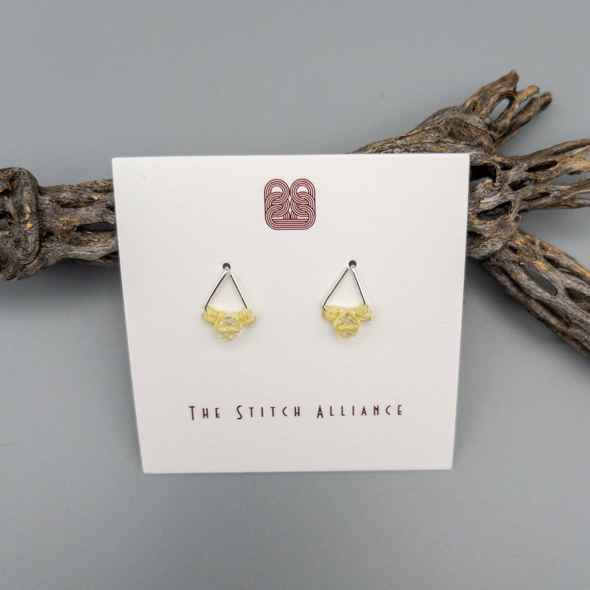 The Stitch Alliance - Wholesale Stud/Post Earrings - Citrine Stud Earrings | Sterling Silver Triangle | Handmade2