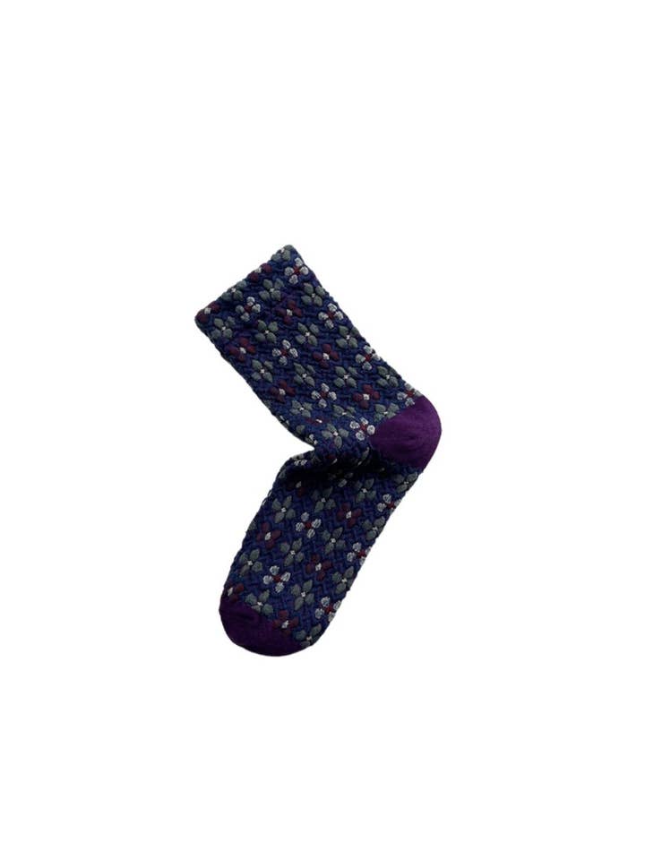 Funkyrel® Atzbranding Limited - Wholesale Socks - Women's - Rufia - Floral Embossed Retro Style Socks15
