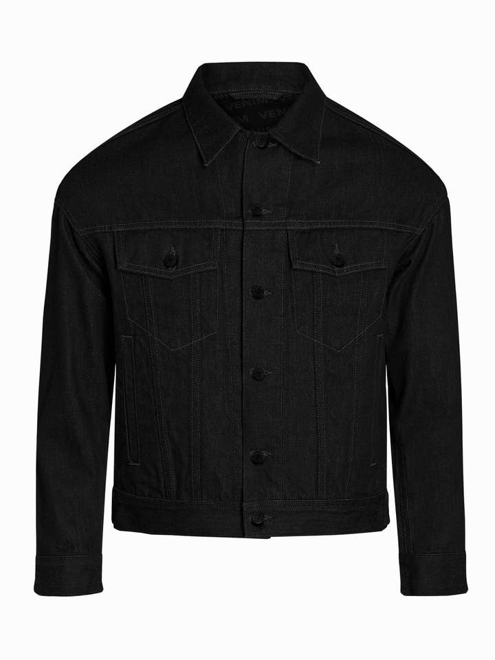 Shorter Classic Black Denim Jacket for wholesale by VENIM