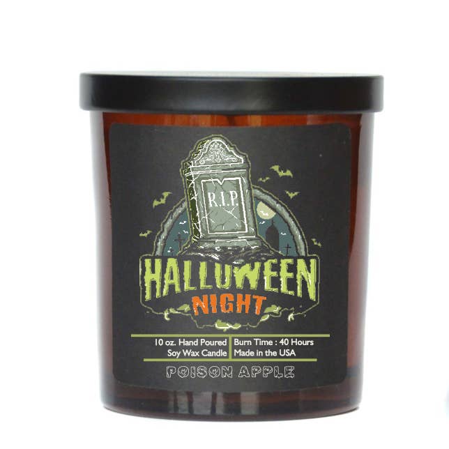 Driftless Studios - Wholesale Jar/Filled Candle - Halloween Night Soy Wax Candle - Halloween Candles