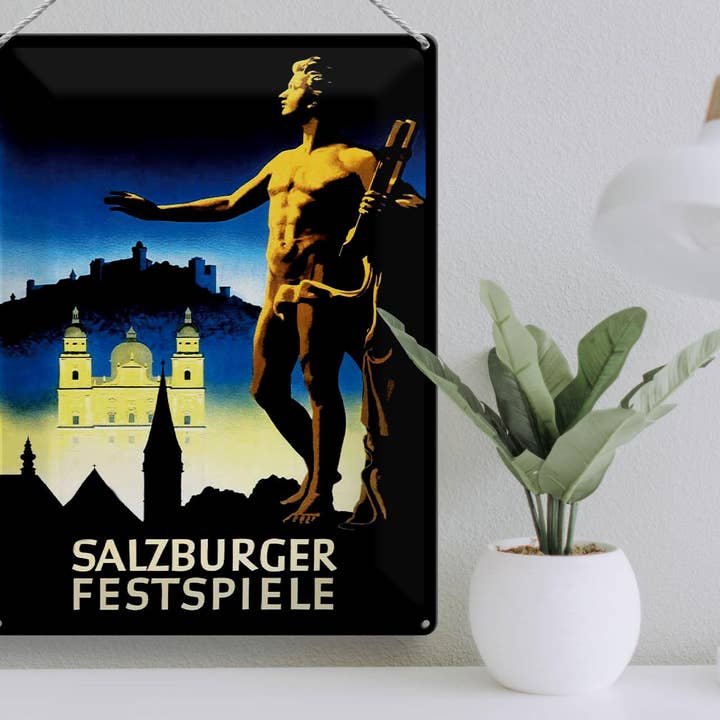 Femer - Wholesale Sign - Tin sign travel 30x40 cm Salzburg Festival Austria2