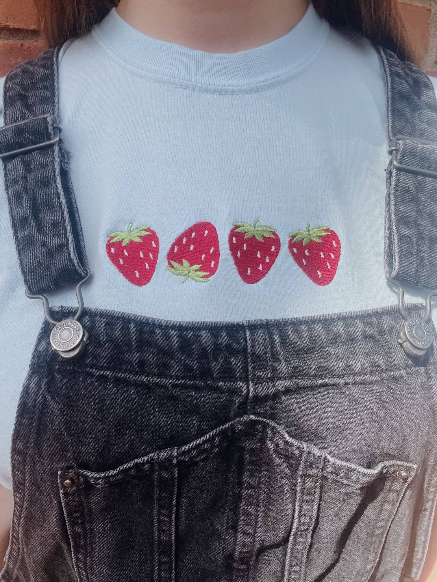 Molly Louise Shop – wholesale T-shirt – women's – Embroidered Strawberry T-Shirt8