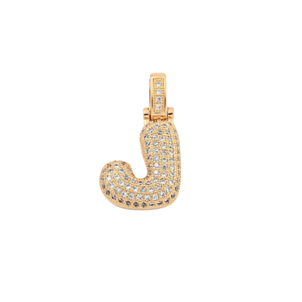 The Charm Bar Company - Wholesale Individual Charm/Pendant - Light Gold Rhinestone Bubble Initial Letter | Alphabet Charm9