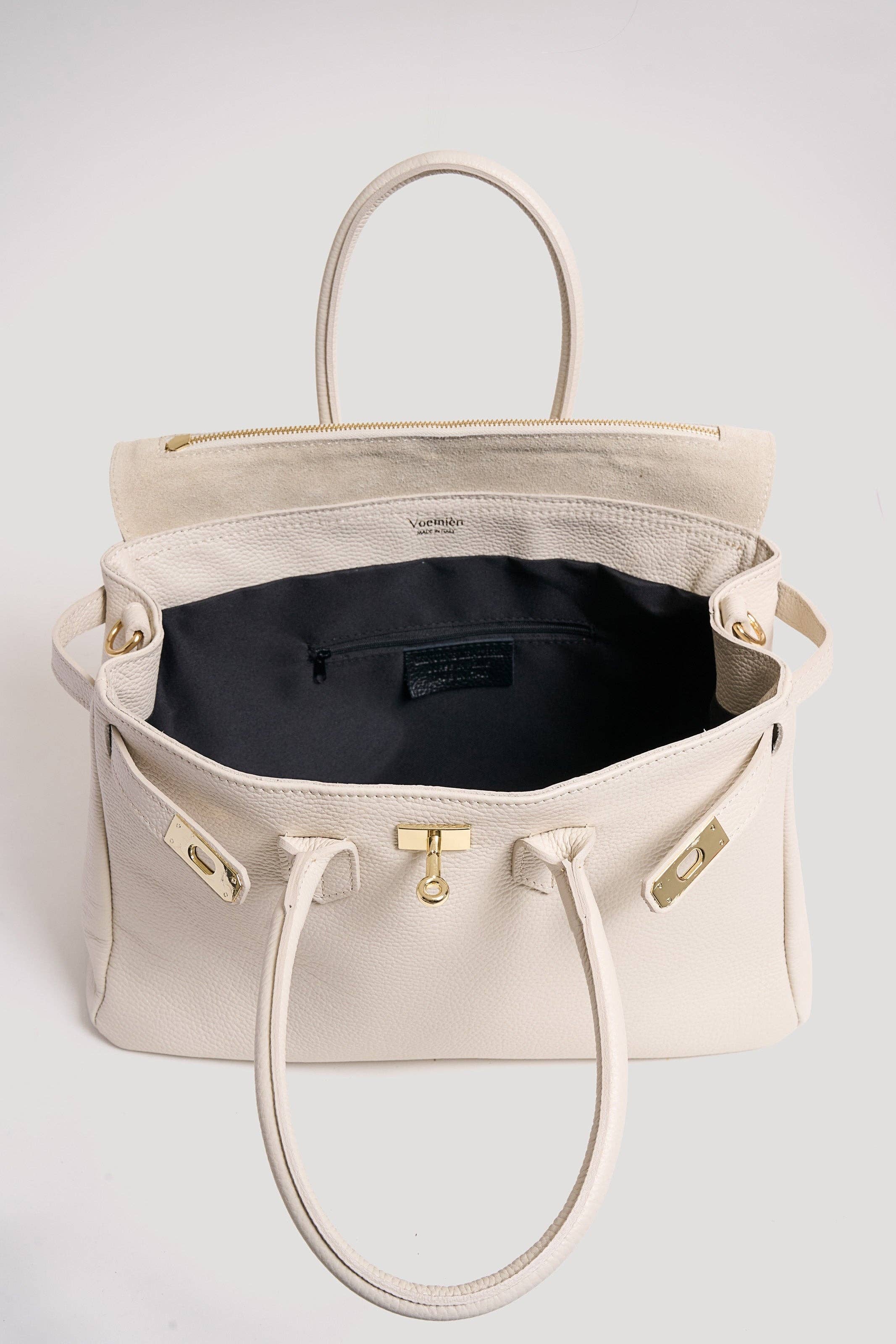Prestige Milano - Wholesale Tote Bag - Women's - Borsa Elizabeth in Pelle Togo Crema5