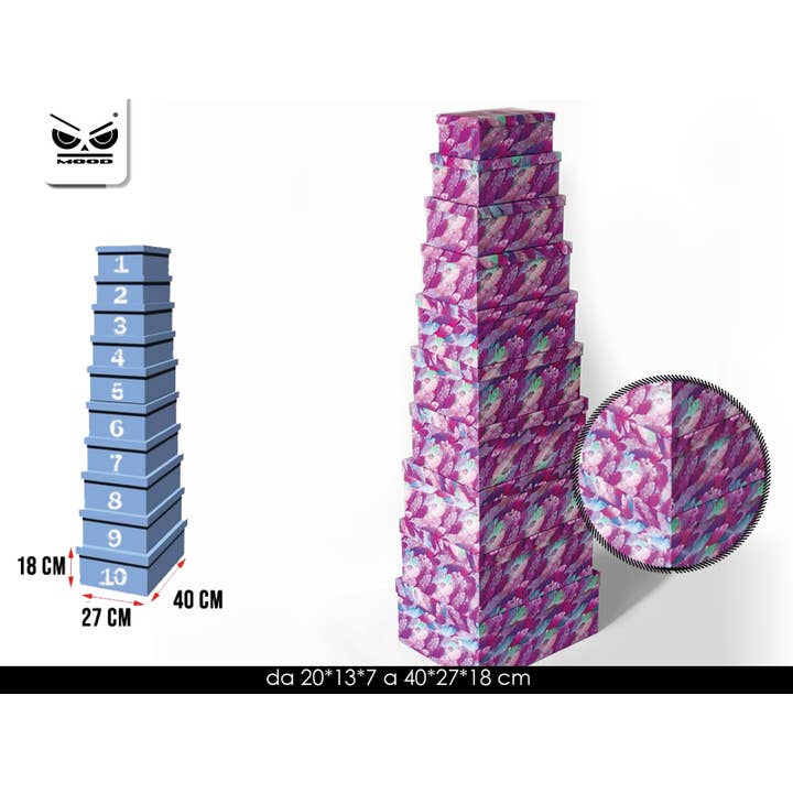 REMOVED BRAND - Vente Bacs de rangement - Lot de 10 boîtes à plumes