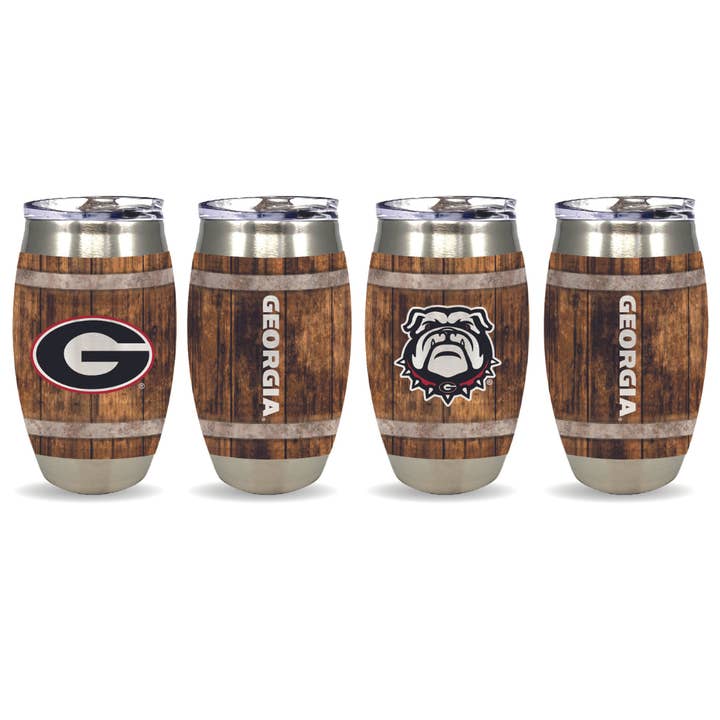 15oz Georgia Bulldogs Barrel Tumbler for wholesale by Indigo Falls