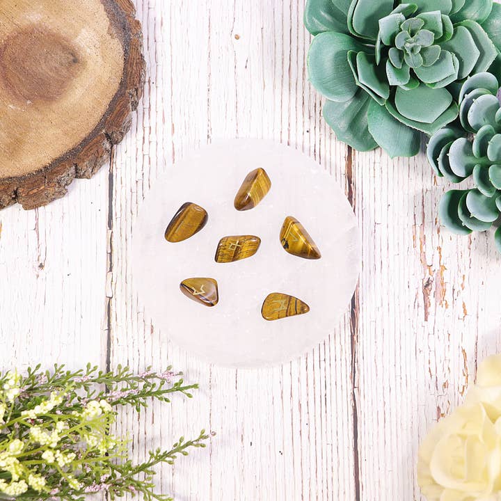 Natures Artifacts Inc - Wholesale Spiritual Stone/Crystal - Tiger's Eye Rune Stone Set in Velvet Bag with Info card9