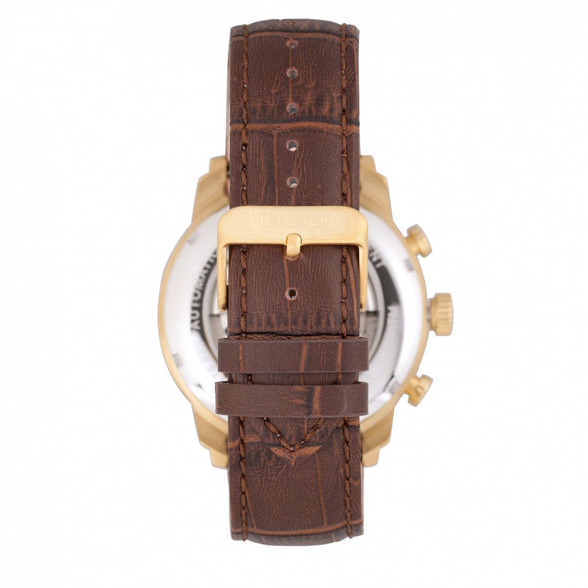 Heritor Automatic - Wholesale Wrist Watch - Men's - Heritor Automatic Arthur Semi-Skeleton Leather-Band Watch7