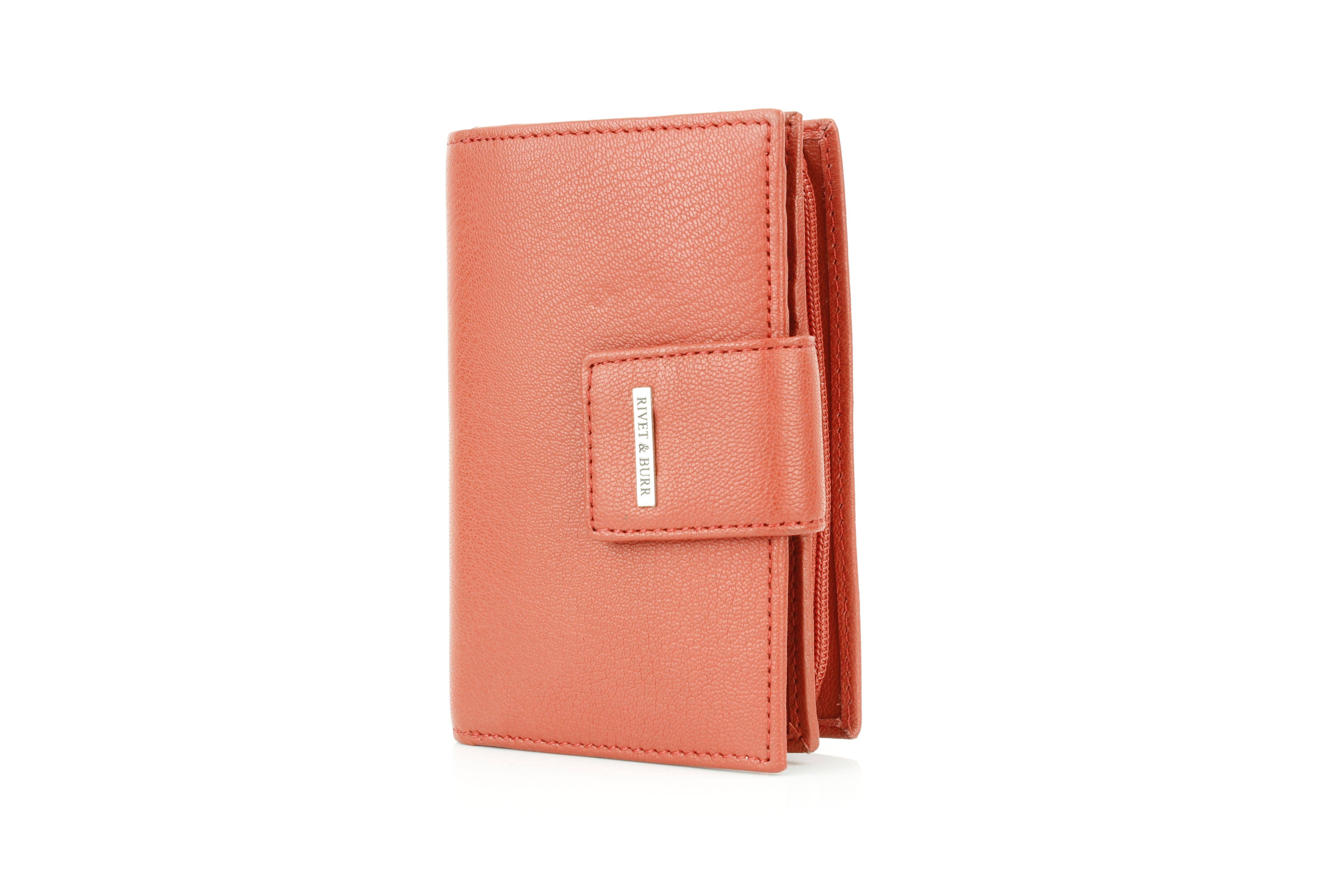 Leather Impressions Inc - Wholesale Wallet - Women's - Snap Leather Clutch Wallet | Zip Pocket RB LW 21 100143