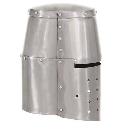 Arts King – Großhandel Kostüm – Erwachsene – Mittelalterlicher Ritterhelm Antike Nachbildung LARP Silberstahl2