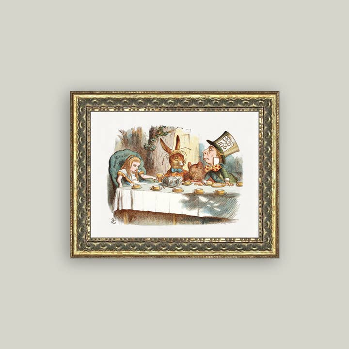 Tea Party with the Mad Hatter Framed Antique Art and other Purchase Wholesale mad hatter co. Free Returns & Net 60 Terms on Faire trending on Faire.
