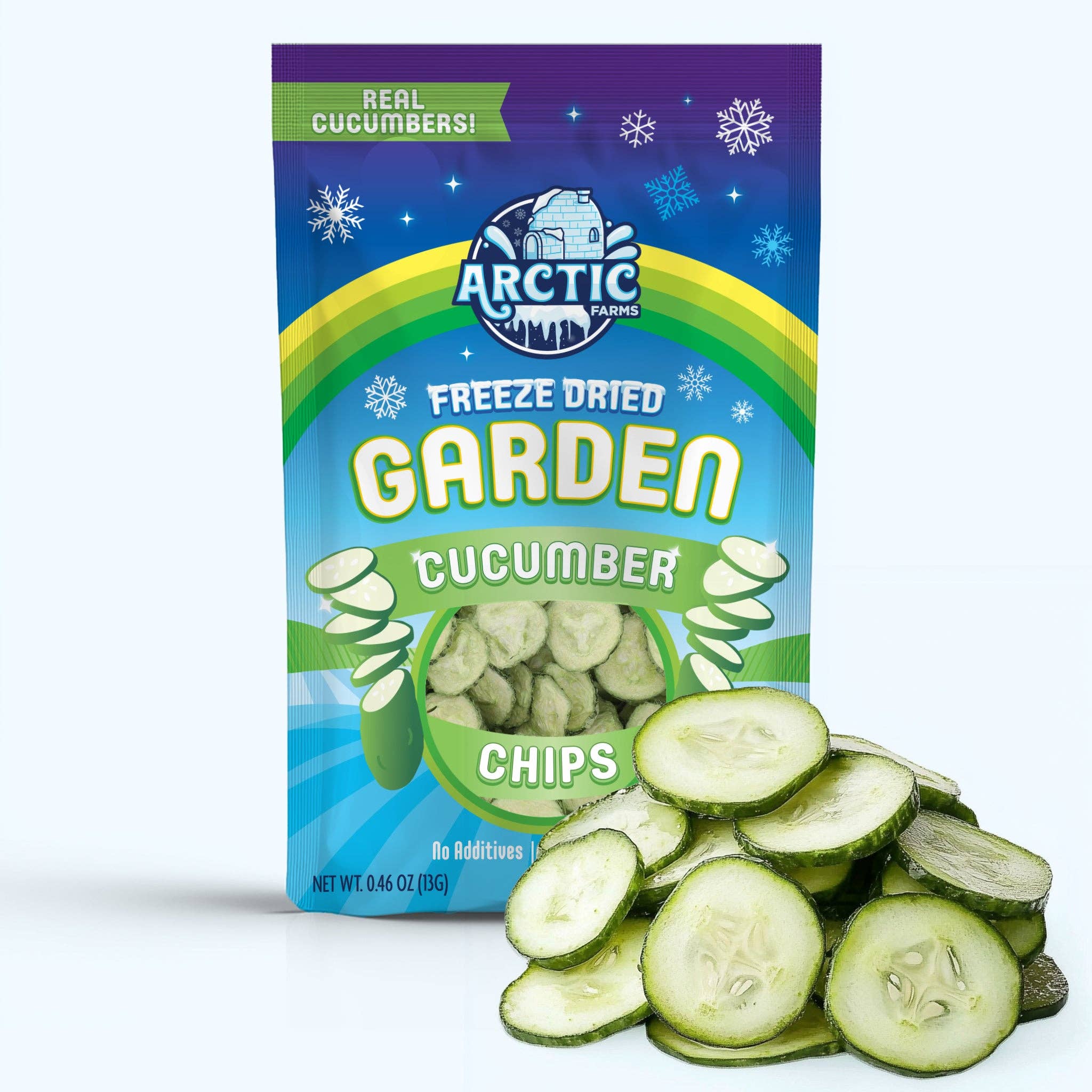 Arctic Farms - Wholesale Chips - Arctic Farms Garden Freeze Dried Cucumber Chips REAL VEGGIE0