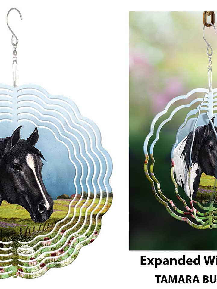 Quarter Horse Black Paint - Wind Spinner for wholesale by Pet Gifts USA, LLC