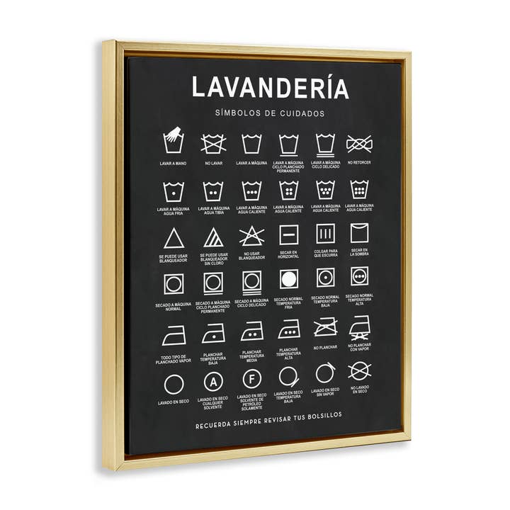 Stupell Industries - Wholesale Wall Decor - Kids & Baby - Guía de Lavado de Ropa, Negro Framed Floater Canvas Wall Art27