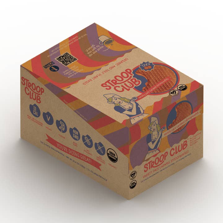 Stroop Club - Wholesale Cookie - Case of 12 variety organic and vegan stroopwafel 2-packs0