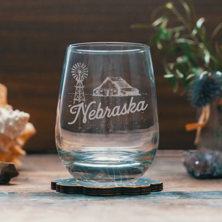 Nebraska State dricksglas för wholesale av Benoit's Design Co.