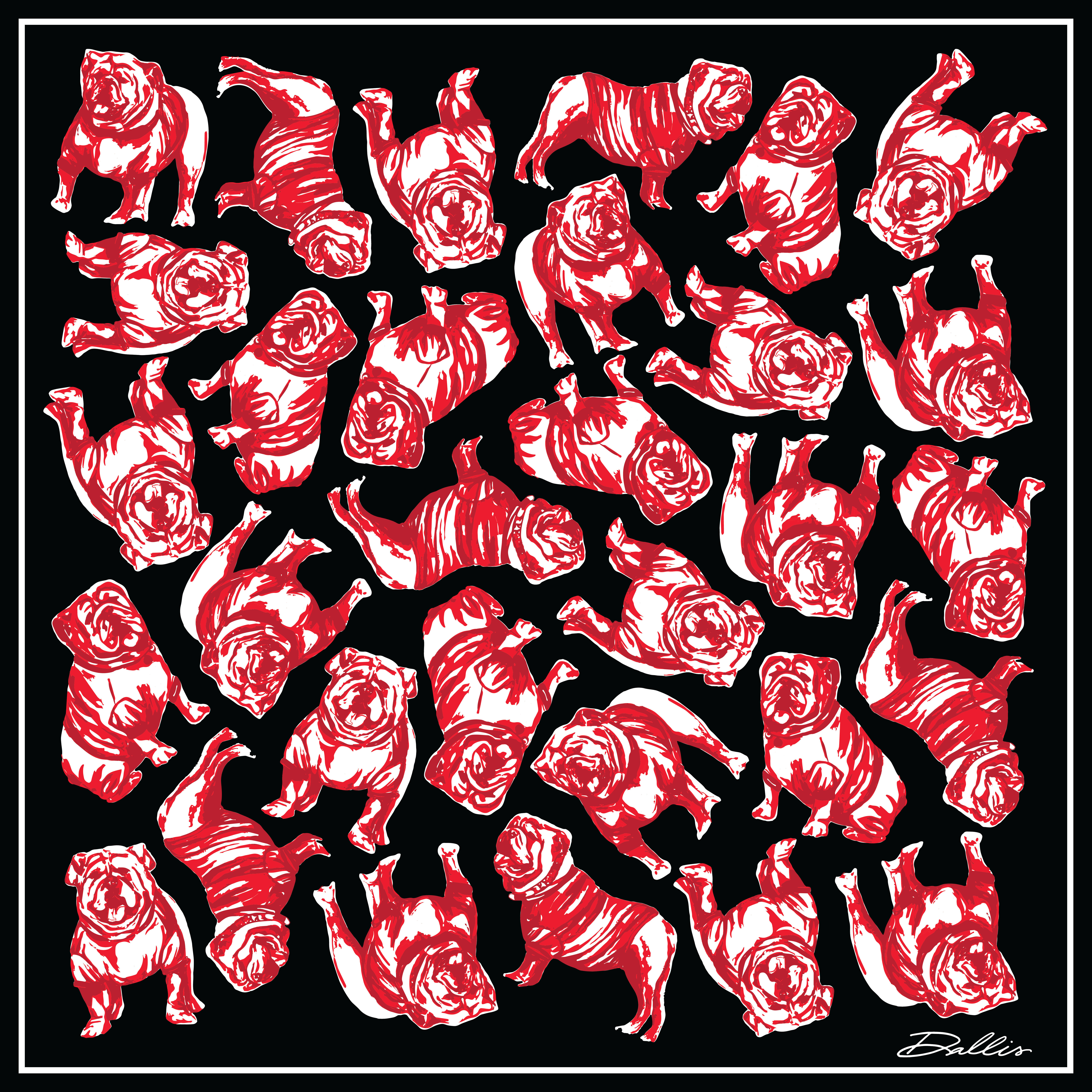 Dallis Foshee Art & Design, LLC - Wholesale Scarf - Women's - Sic 'Em Gameday Scarf | Black2