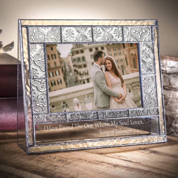 Wedding Frame 'Song of Solomon' Pic 387 EP950 for wholesale by J Devlin Glass Art & Bert Anderson Collection