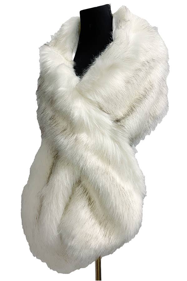 Cap Zone - Wholesale Scarf - Women's - Luxury Faux Fur Satin Lined Stole Shawl Scarf21