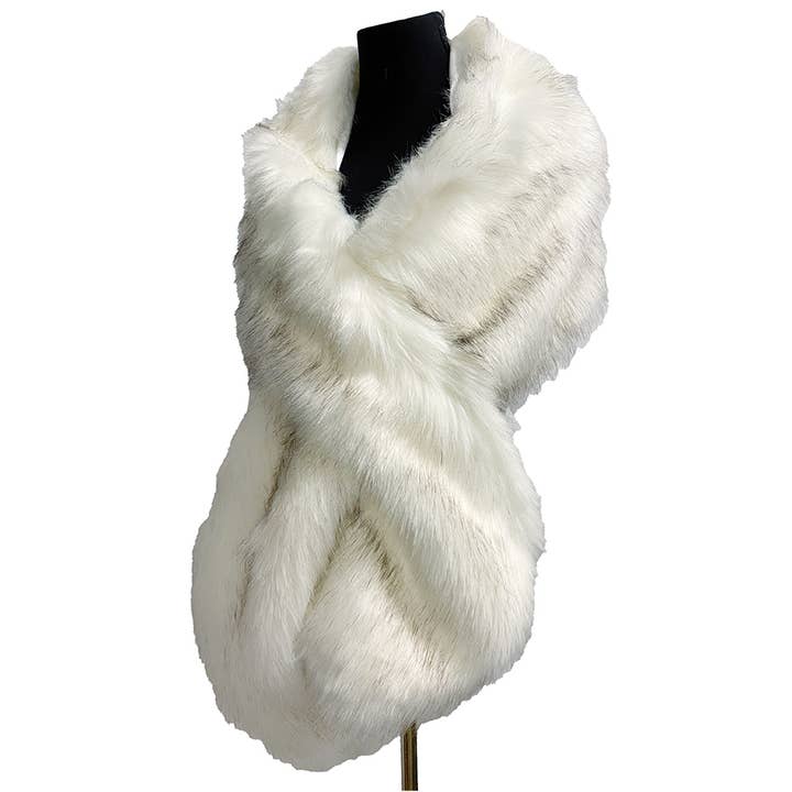 Cap Zone - Wholesale Scarf - Women's - Luxury Faux Fur Satin Lined Stole Shawl Scarf21