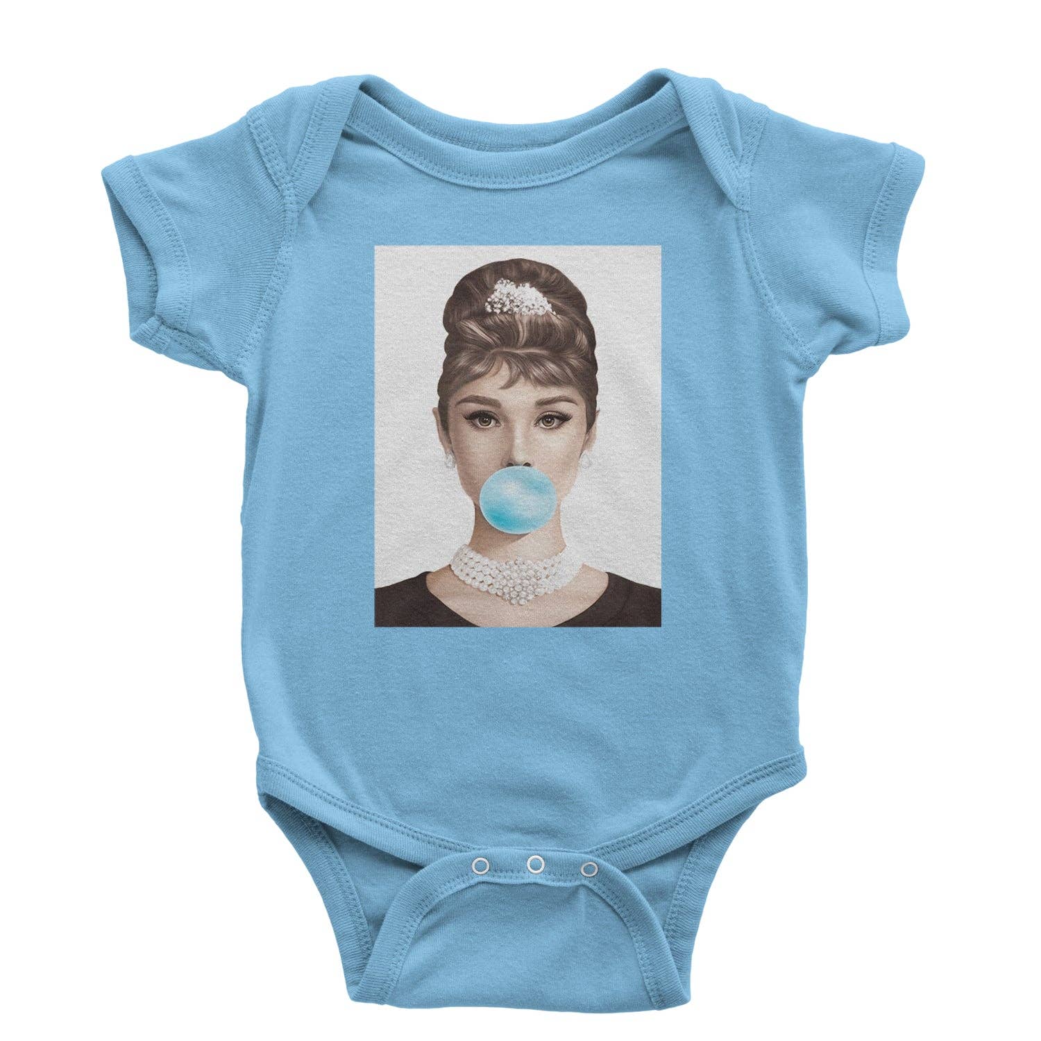 Expression Tees - Vente Body (sans pieds) – bébé - Barboteuse une pièce et t-shirt pour tout-petit Audrey Hepburn Chewing Bubble Gum American Icone3
