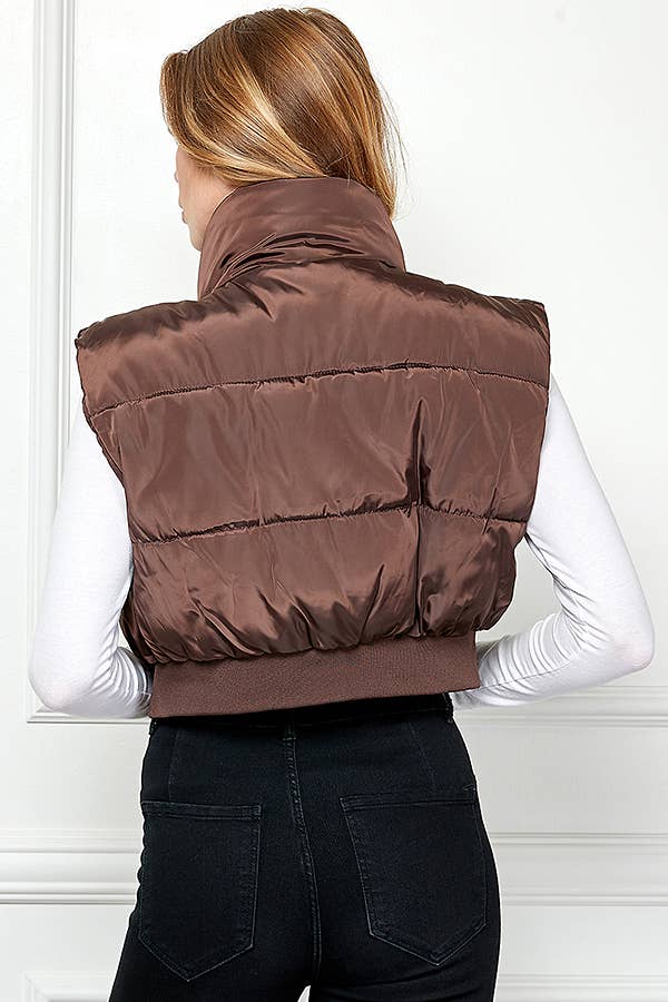 Veracci - Venta al por mayor Chaleco de abrigo - Mujer - Chaleco acolchado corto con cintura elástica6