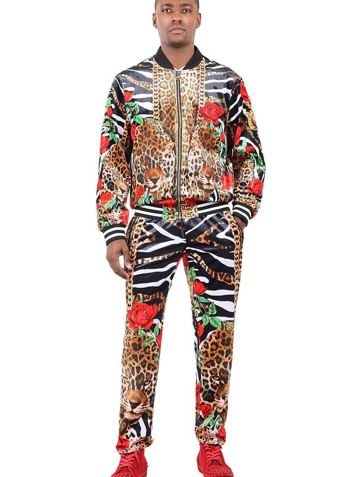 Multi Zipper Closure Leopard Zebra Floral Chain Jacket 2JBP22 for wholesale on Faire1