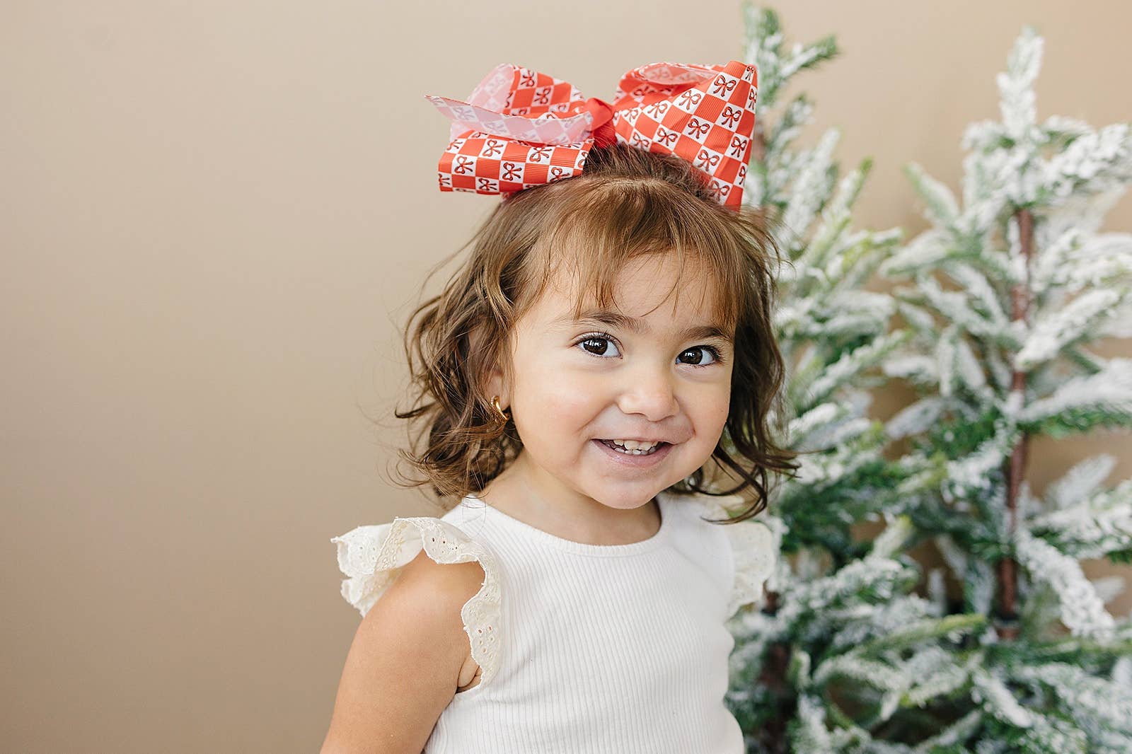 Golden Dot Lane - Vente Nœud pour cheveux – enfant - Noeud pour cheveux en gros-grain à carreaux rouges de 7 pouces4