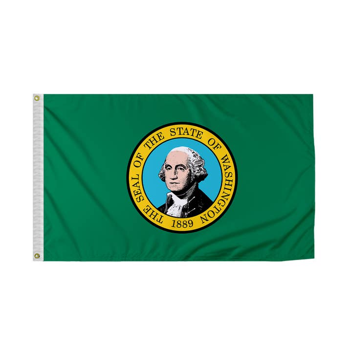 AGAS Washington State Flag 6x10 ft - Printed 200D Nylon for wholesale by AGAS MFG INC