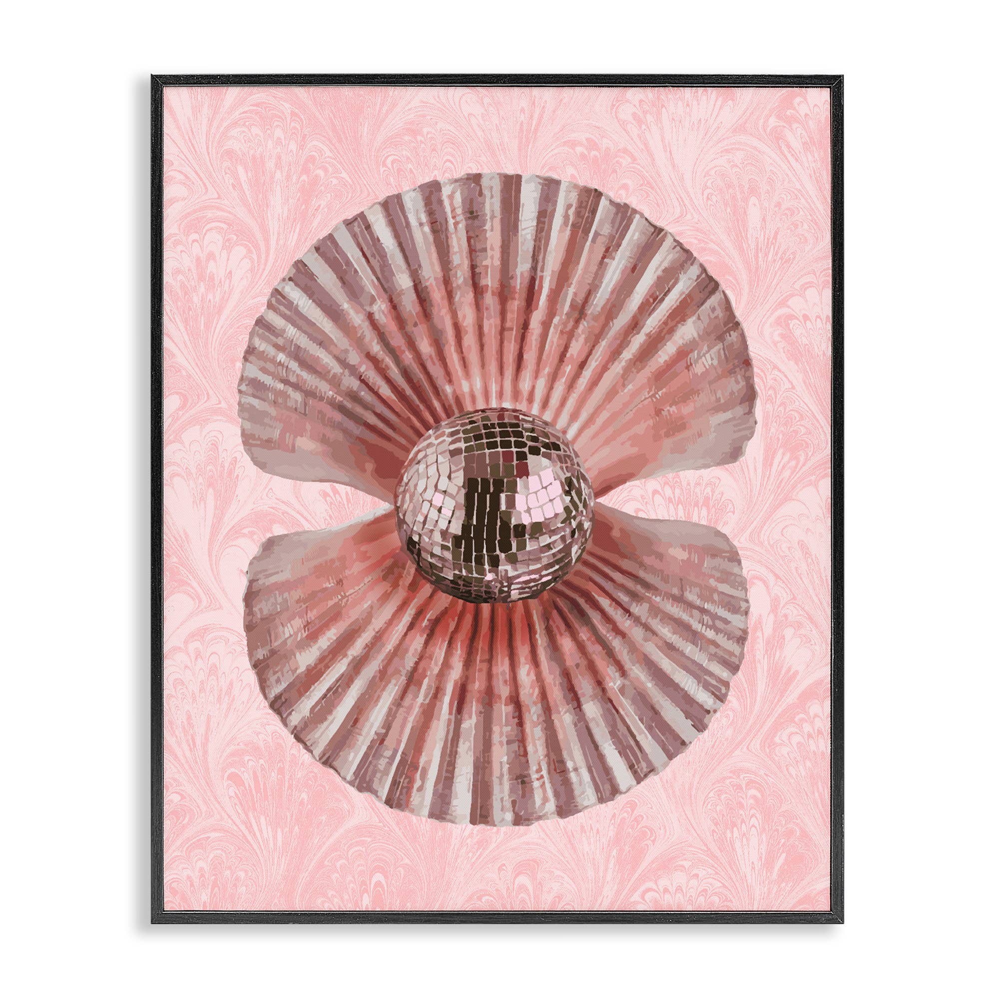 Stupell Industries - Wholesale Wall Sign - Disco Ball Clam Pearl - Framed Wall Art0