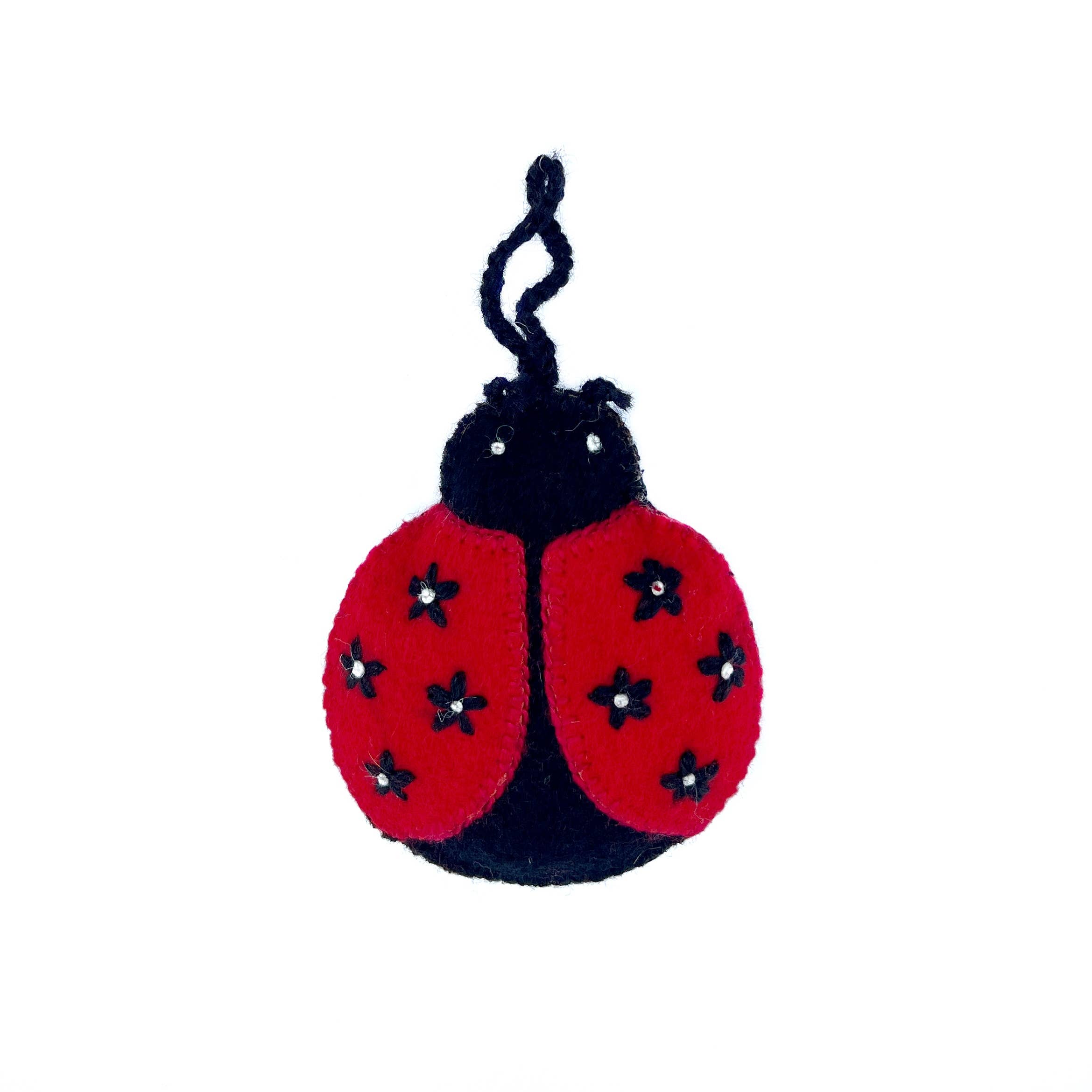 Ornaments 4 Orphans - Wholesale Ornament - Ladybug Embroidered Wool Christmas Ornament2