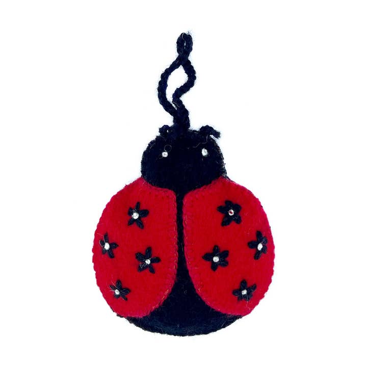 Ornaments 4 Orphans - Wholesale Ornament - Ladybug Embroidered Wool Christmas Ornament2