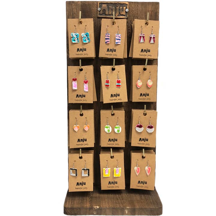 Color Enamel Earrings Prepack 72 Pairs for wholesale by Anju Jewelry