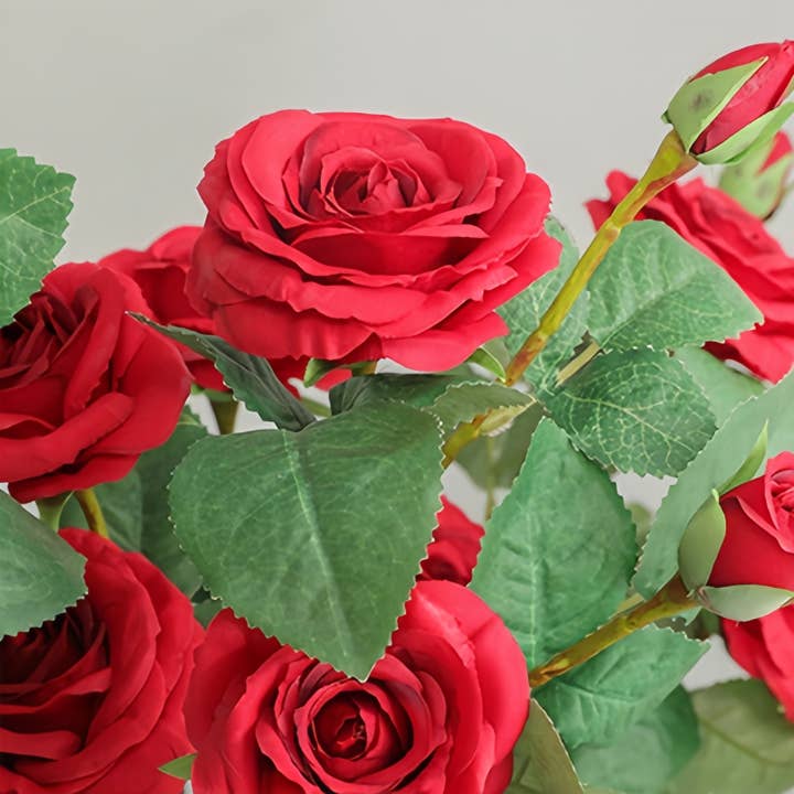 ACNITE(We cover U.S. import duties) - Wholesale Artificial flowers - Artificial rose flower,7 heads long stem,faux flowers8