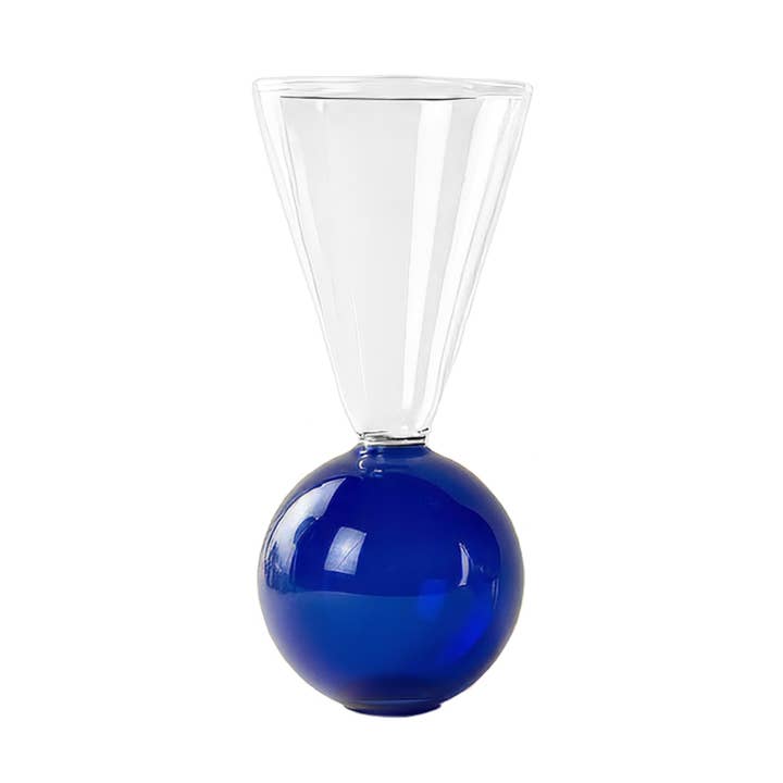 Jarrón de Doble Extremo "La Tour" Azul | Vidrio de Borosilicato para venta al por mayor de TUTU Home
