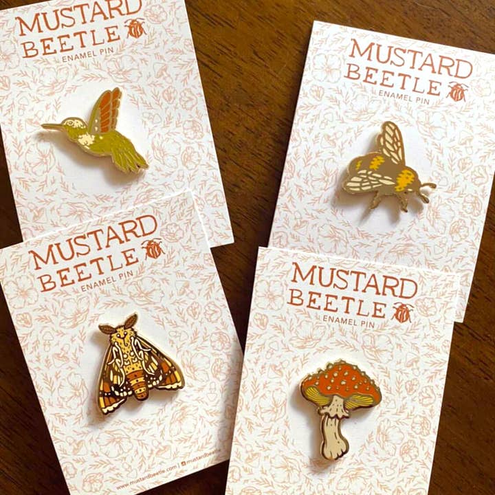 Mustard Beetle – wholesale Lapel pin/button – Bumble Bee Enamel Pin 1.25”5