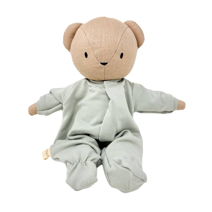 Sandy Bear + Pijama Entero con Pies - Salvia para venta al por mayor de Huggabeau