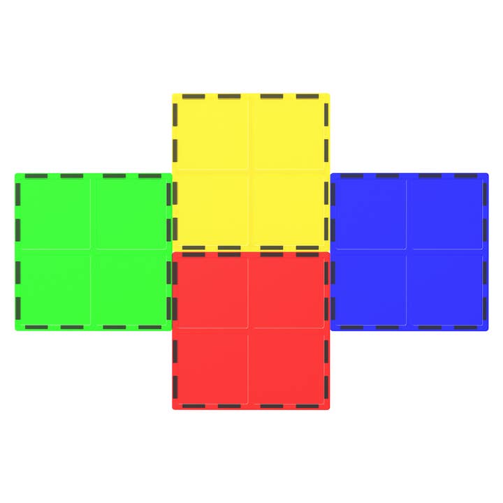 PicassoTiles - Wholesale Toy Set - Kids - PicassoTiles 4pc Large Square Magnet Tiles Expansion Pack