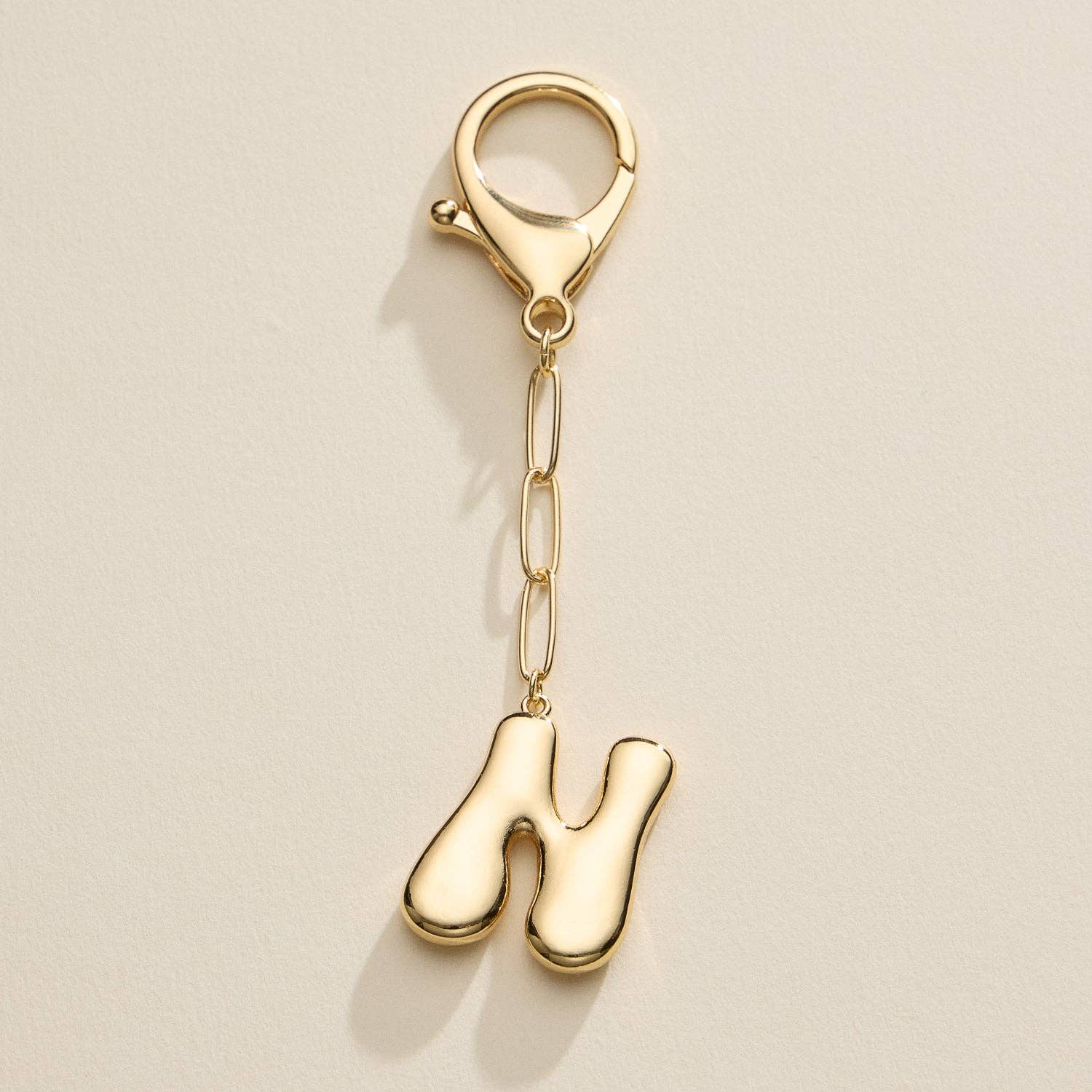 Lilla Haven - Wholesale Keychain - Women's - Bubble Letter Initial Keychain – Gold and Silver Tone Personalized Charm33