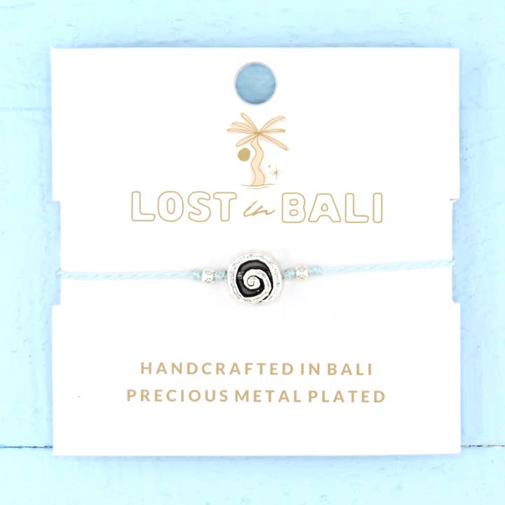 Lost in Bali - Wholesale Charm/Dangle Bracelet - Shark Eye Snail Baby Blue Silver Bracelet0