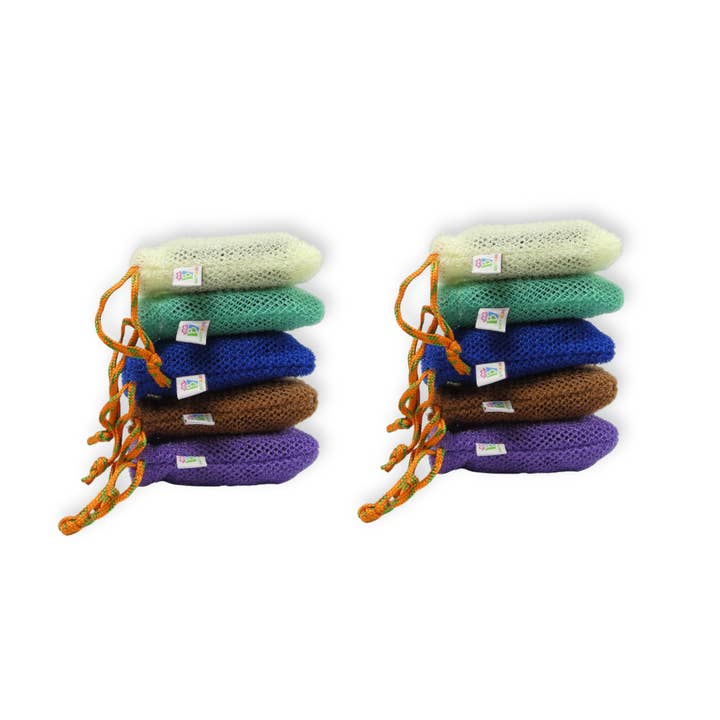 Beauty Blisss - Wholesale Soap Pouch/Sack/Bag - African Net Soap Saver Bags — Exfoliating, 5 & 10-Pack Sets6